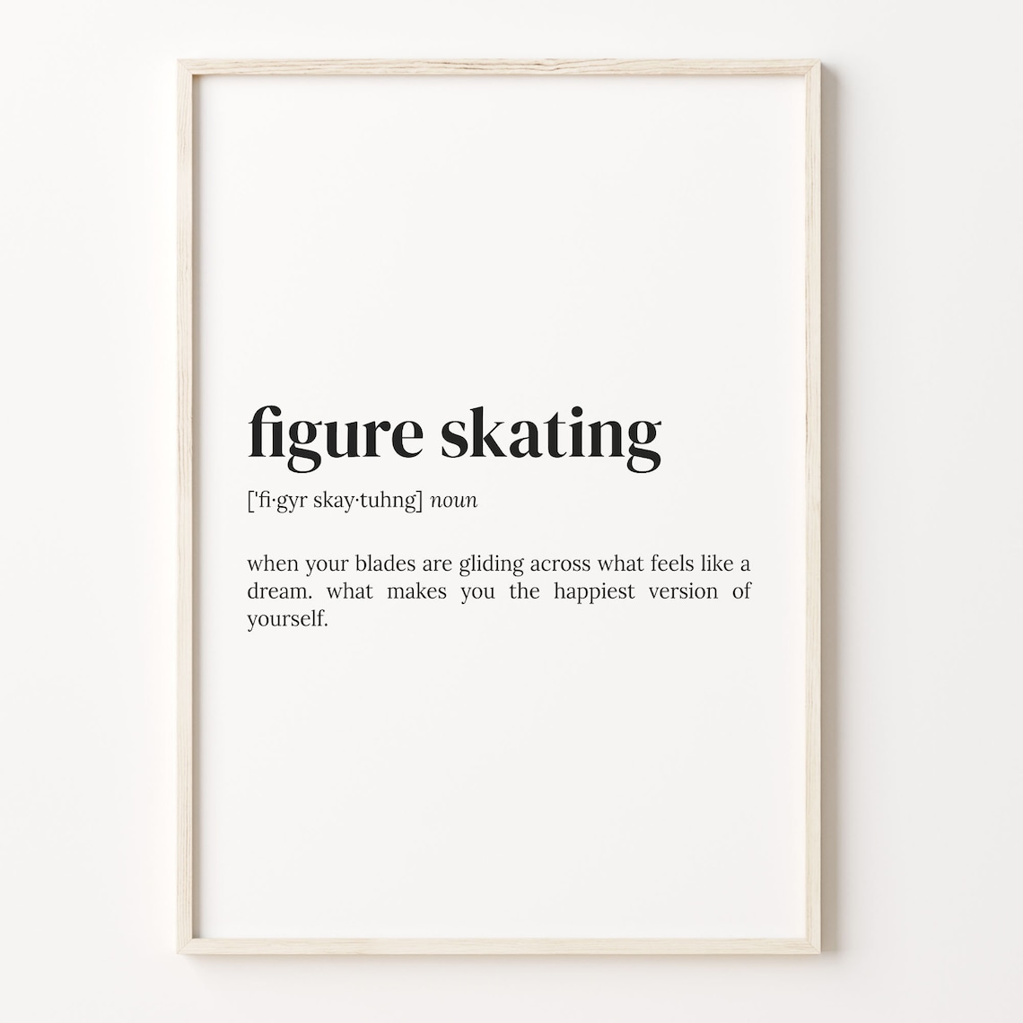 Figure Skating Definition Dictionary Quote Art Print