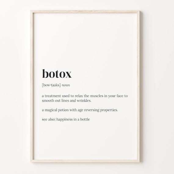 Botox Definition Typography Dictionary Style Funny Quote Poster