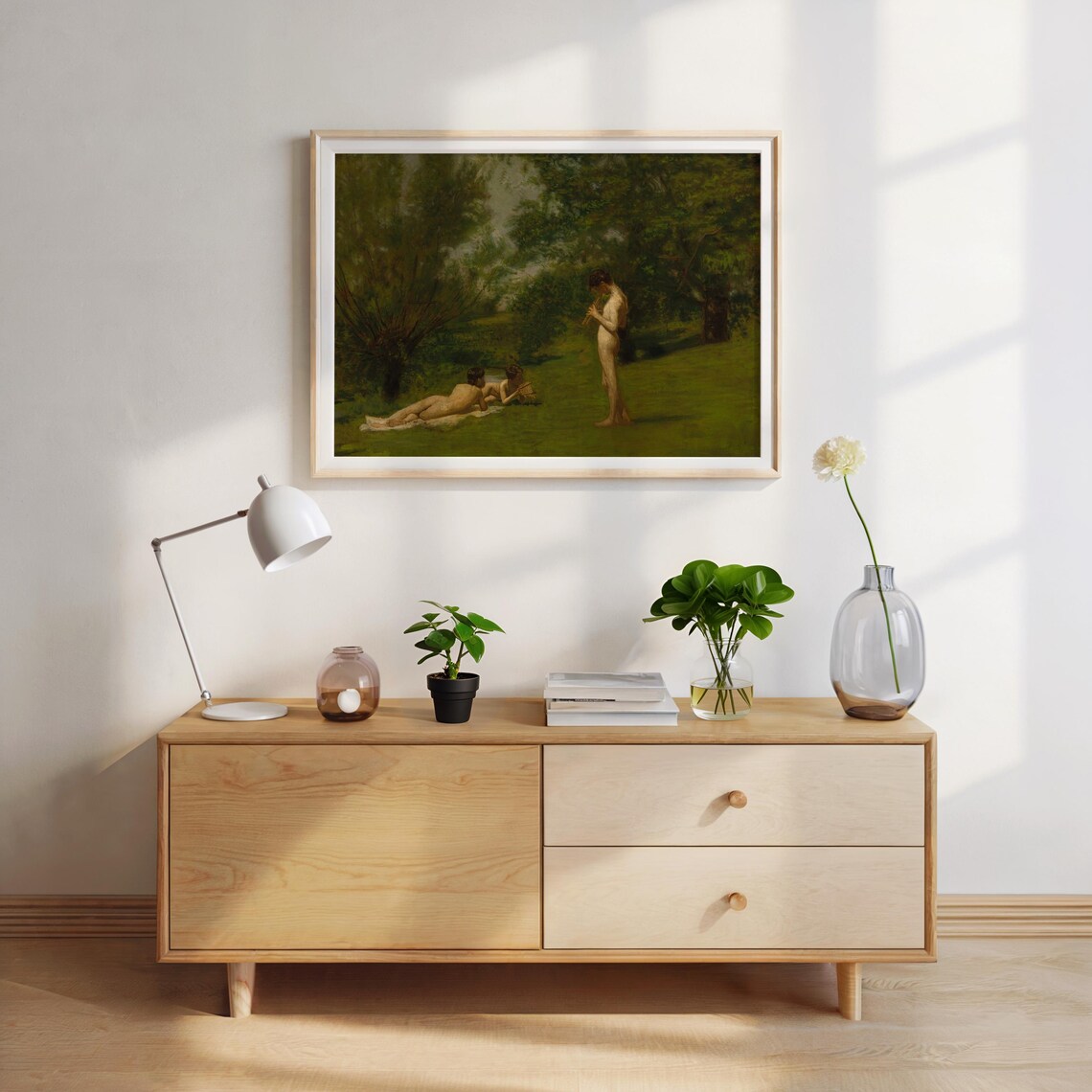 Whimsical Forest Scene Vintage Painting, Landscape - Image 3
