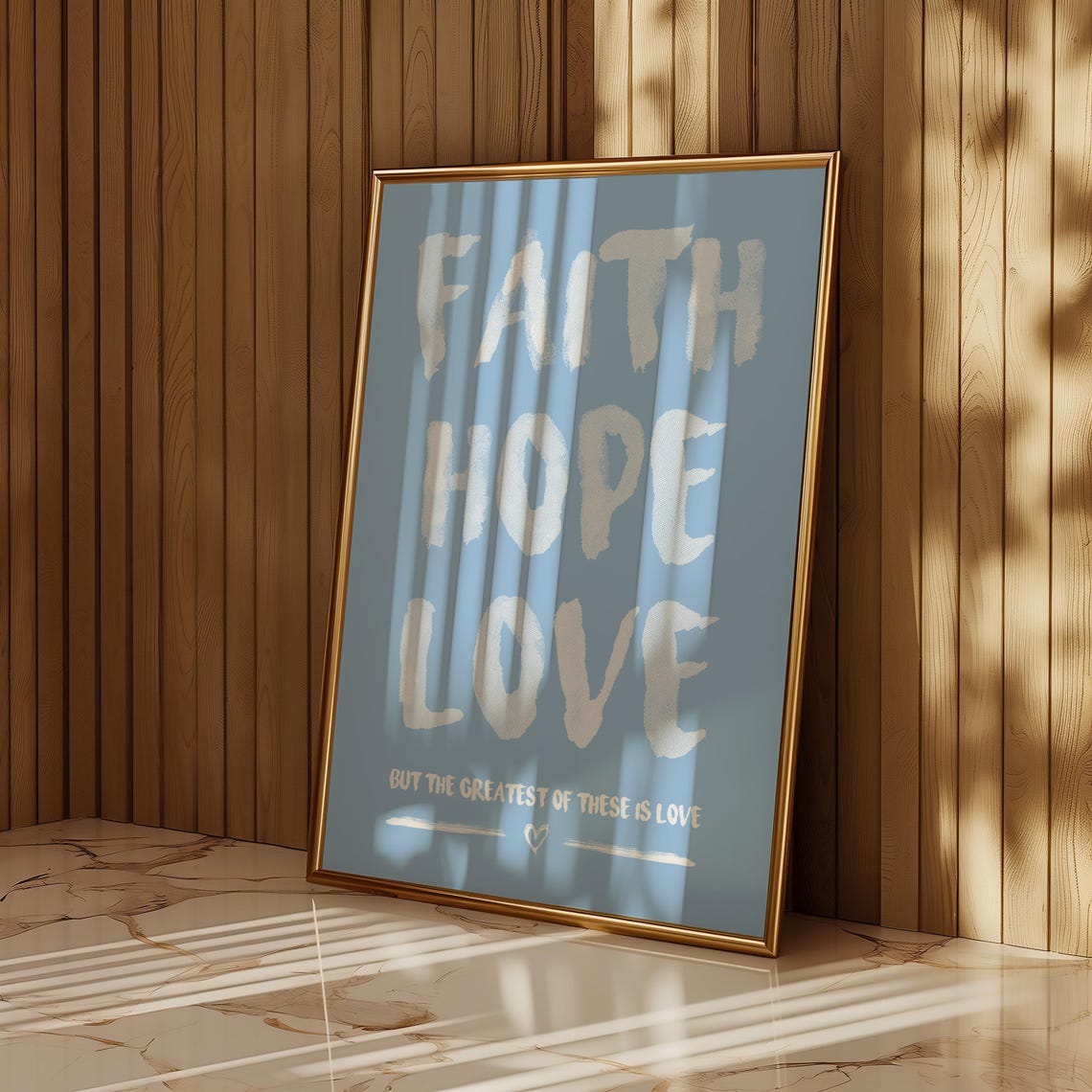 Christian Wall Art Blue Background Bible Verse Quote Trendy Christianity Art Print Cute Scripture Wall Art Bible Verse - Image 3