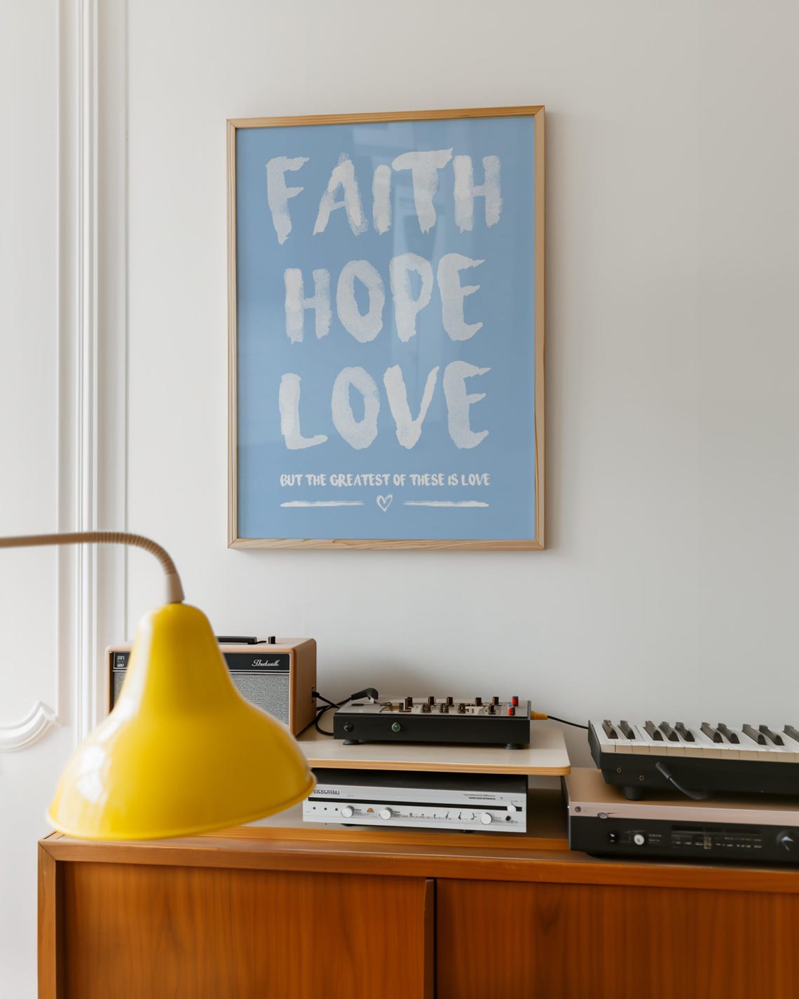 Christian Wall Art Blue Background Bible Verse Quote Trendy Christianity Art Print Cute Scripture Wall Art Bible Verse - Image 4
