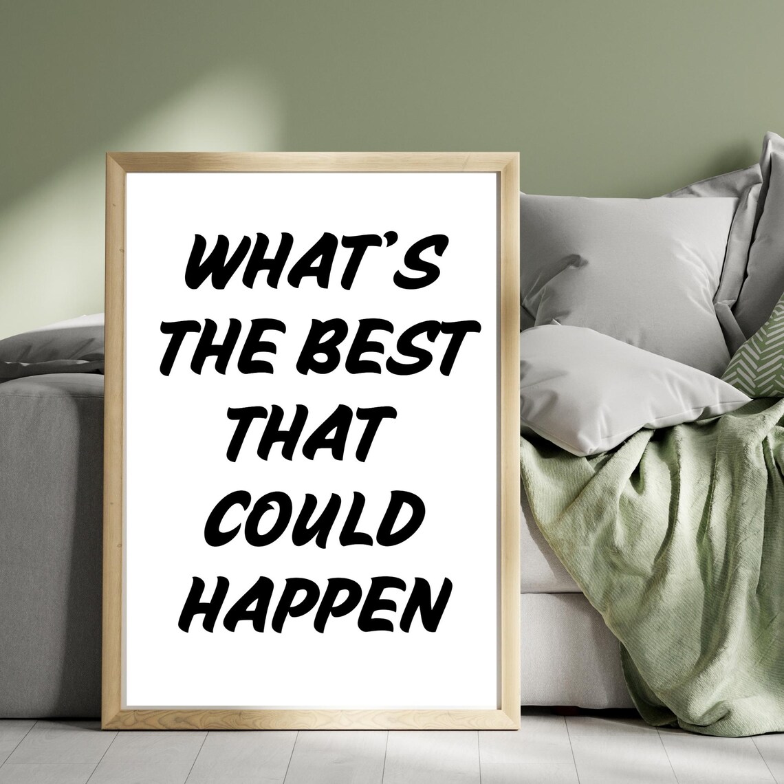 Motivational Wall Art Whats The Best That Could Happen Affirmation Quote Instant