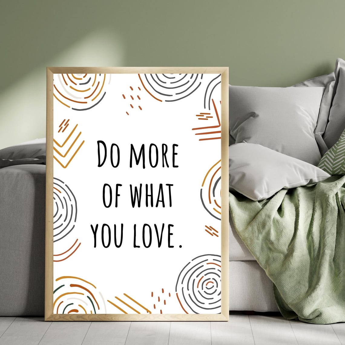 Do More Of What You Love Boho Rainbow Doodle Typography Poster