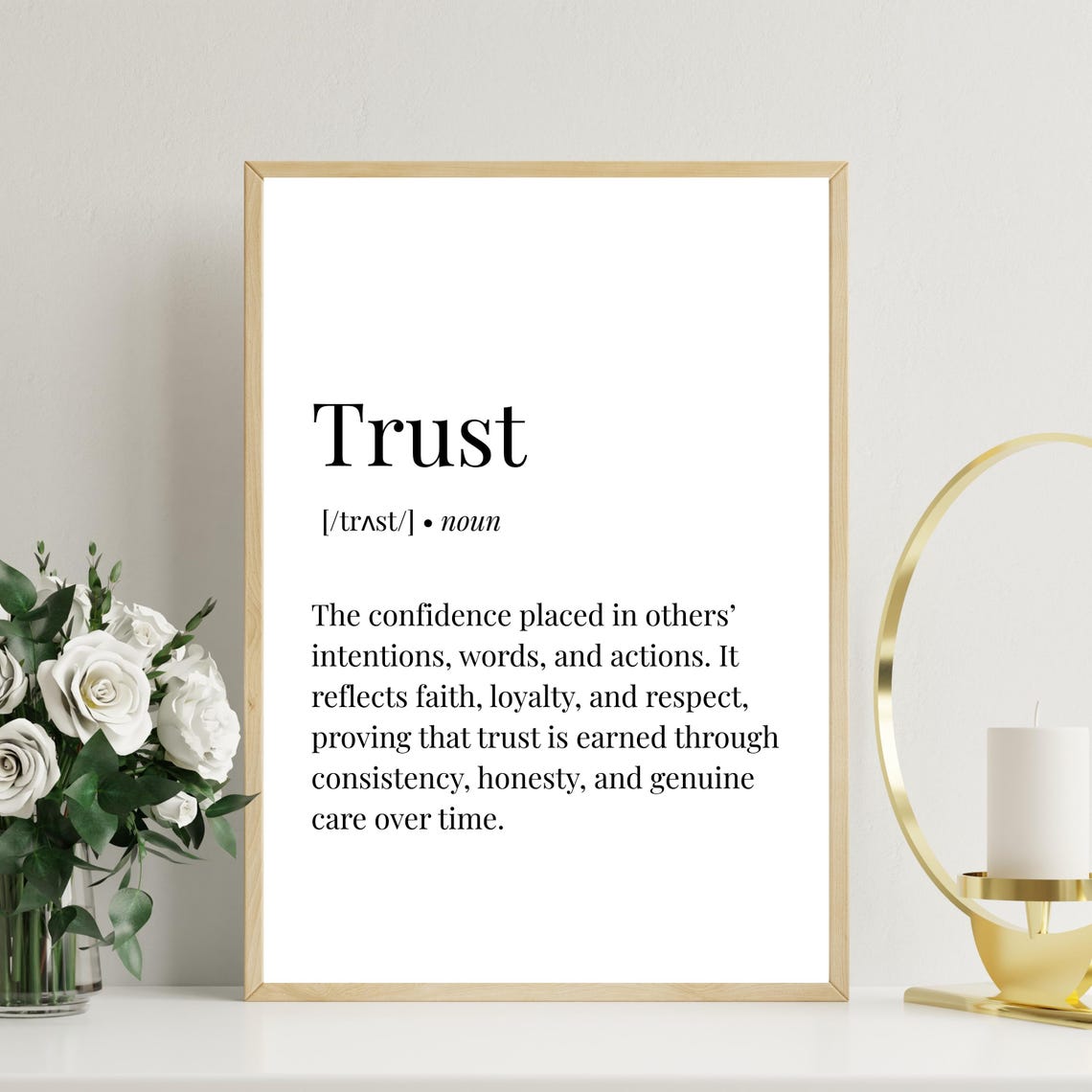 Trust Definition Classic Serif Typography Inspirational Poster