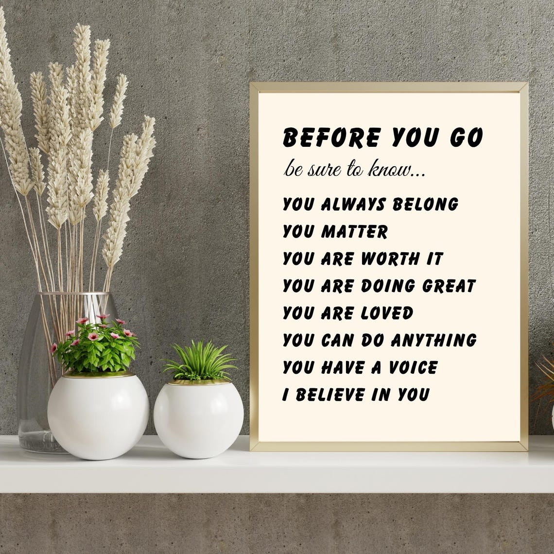 Believe In You Daily Affirmations List Inspirational Quote Poster
