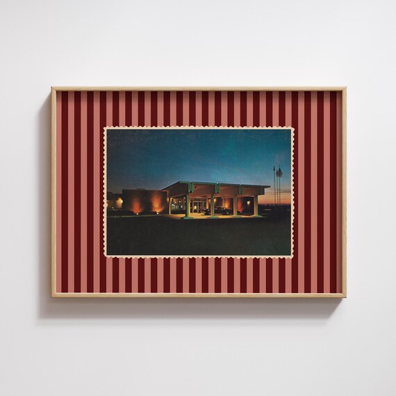 Retro Motel Southwestern Desert Landscape Art Print