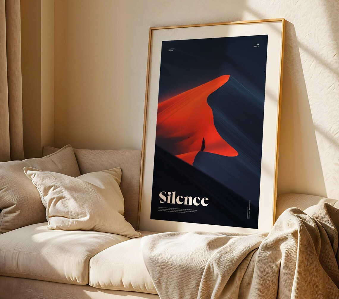 Minimalist Desert Poster, Modern Landscape Art Print - Image 2