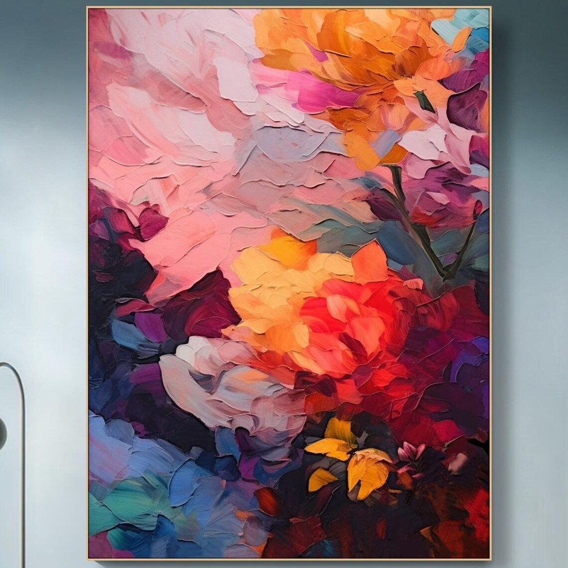 Abstract Floral Blossoms, Impressionist Art Print