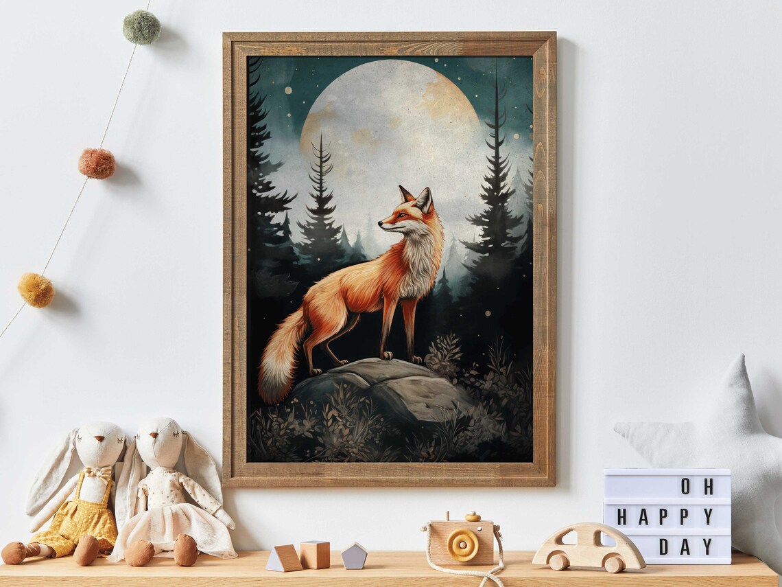 Fox Nursery Decor Watercolor Fox Art Print