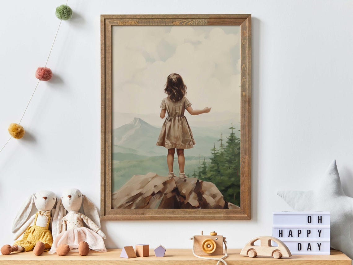 Nursery Adventure Decor For Girls Girl Adventure Art Wall Decor For Little Girl Mountain Nursery Toddler Room Decor Girl Art