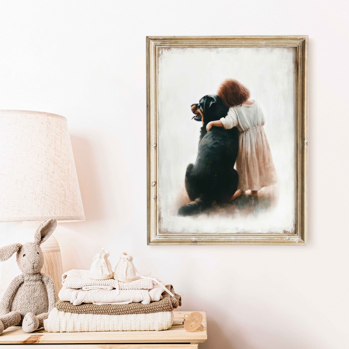 Rottweiler Nursery Decor Girl Dog Art Print - Image 2