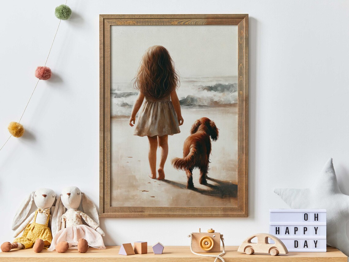 Cocker Spaniel Nursery Print, Girls Room Dog Art