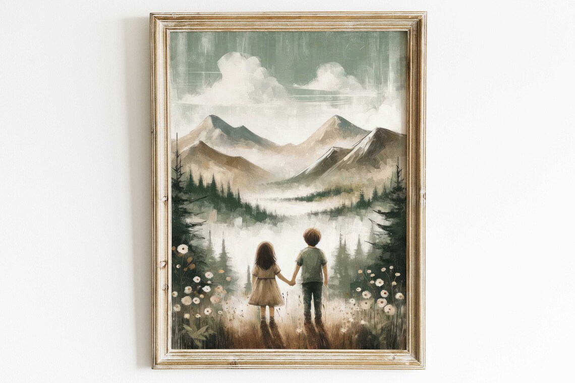 Brother And Sister Sibling Room Adventure Art Print - Image 3