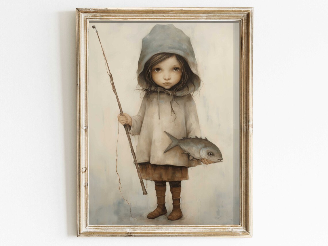 Fishing Nursery Decor for Girls, Cute Wall Art