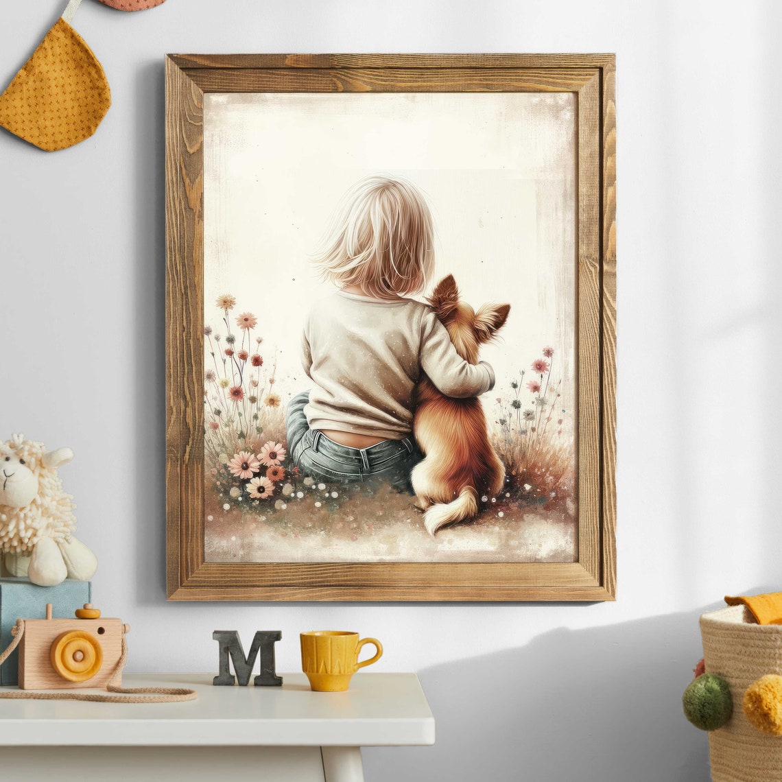 Chihuahua Nursery Decor Girl Dog Painting Dog Nursery Decor For Girls Chihuahua Dog Lover Chihuahua Wall Art Dog Decor Kids - Image 2