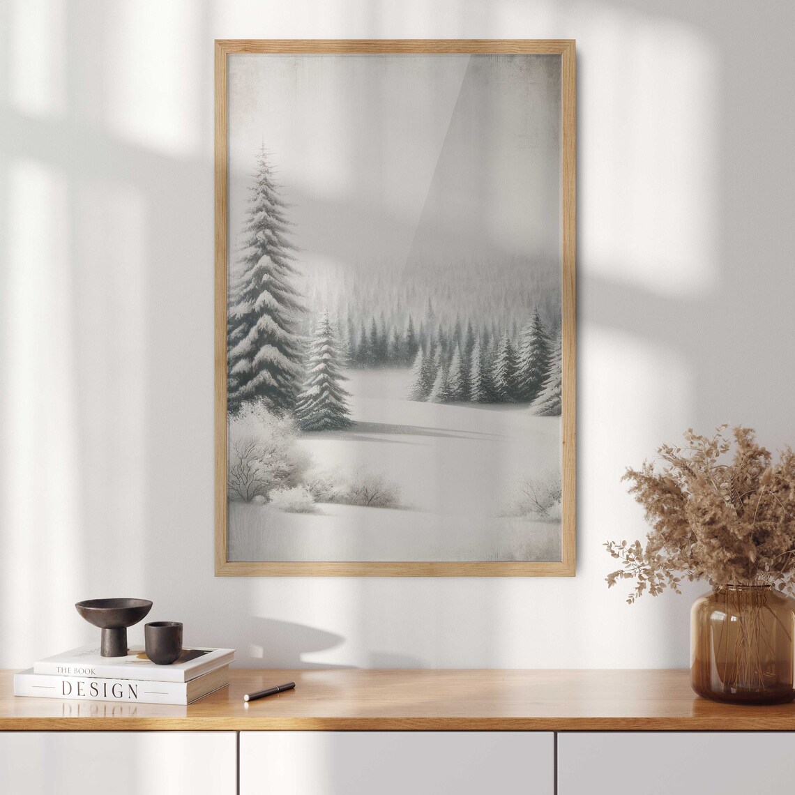 Forest Watercolor Winter Landscape Art Print - Image 2