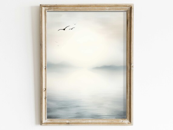 Serenity by the Lake Abstract Watercolor Art Print