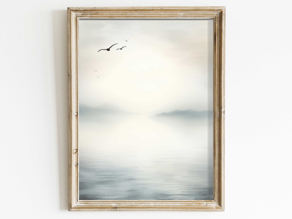 Serenity by the Lake Abstract Watercolor Art Print