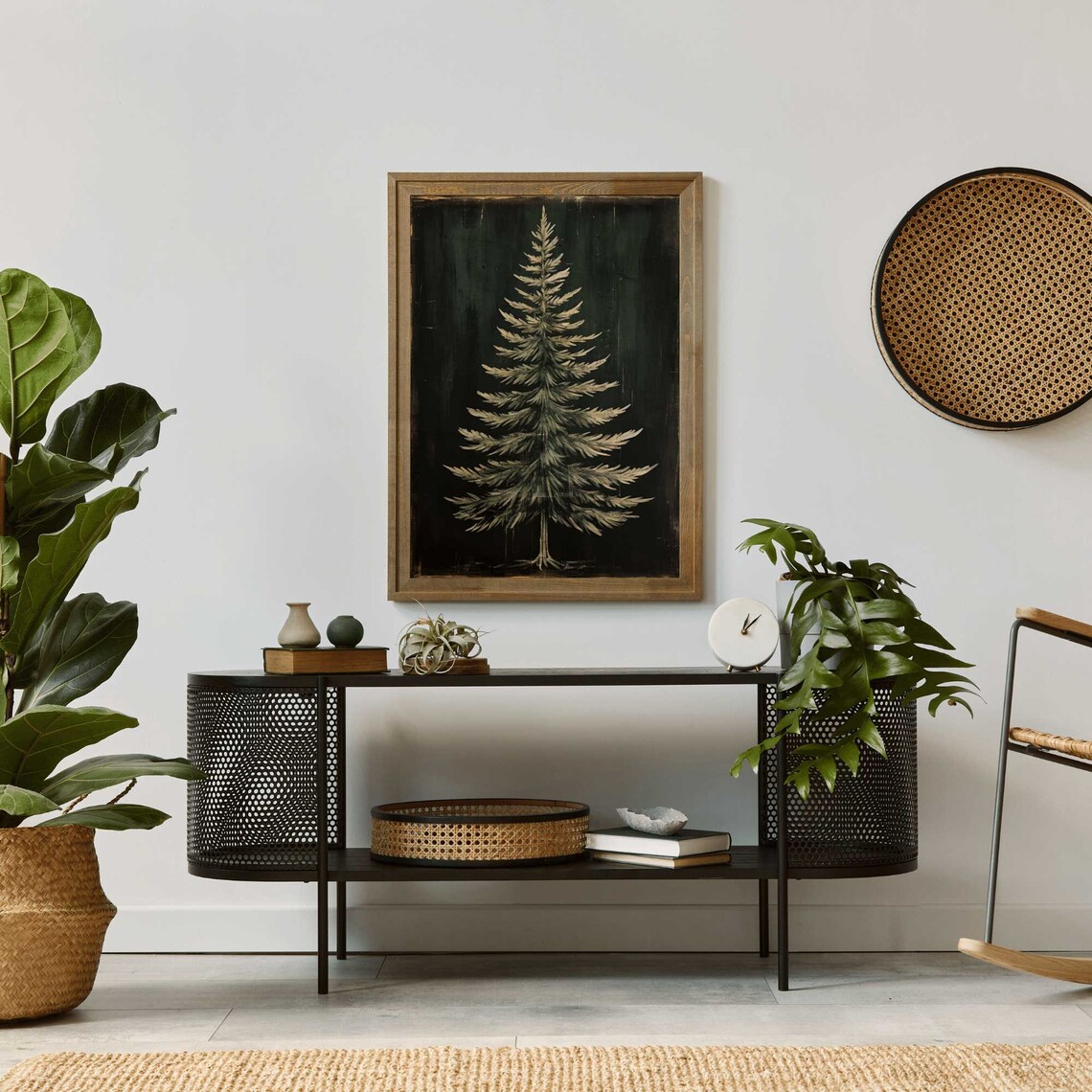 Dark Fir Tree Christmas Wall Decor Art Print - Image 3