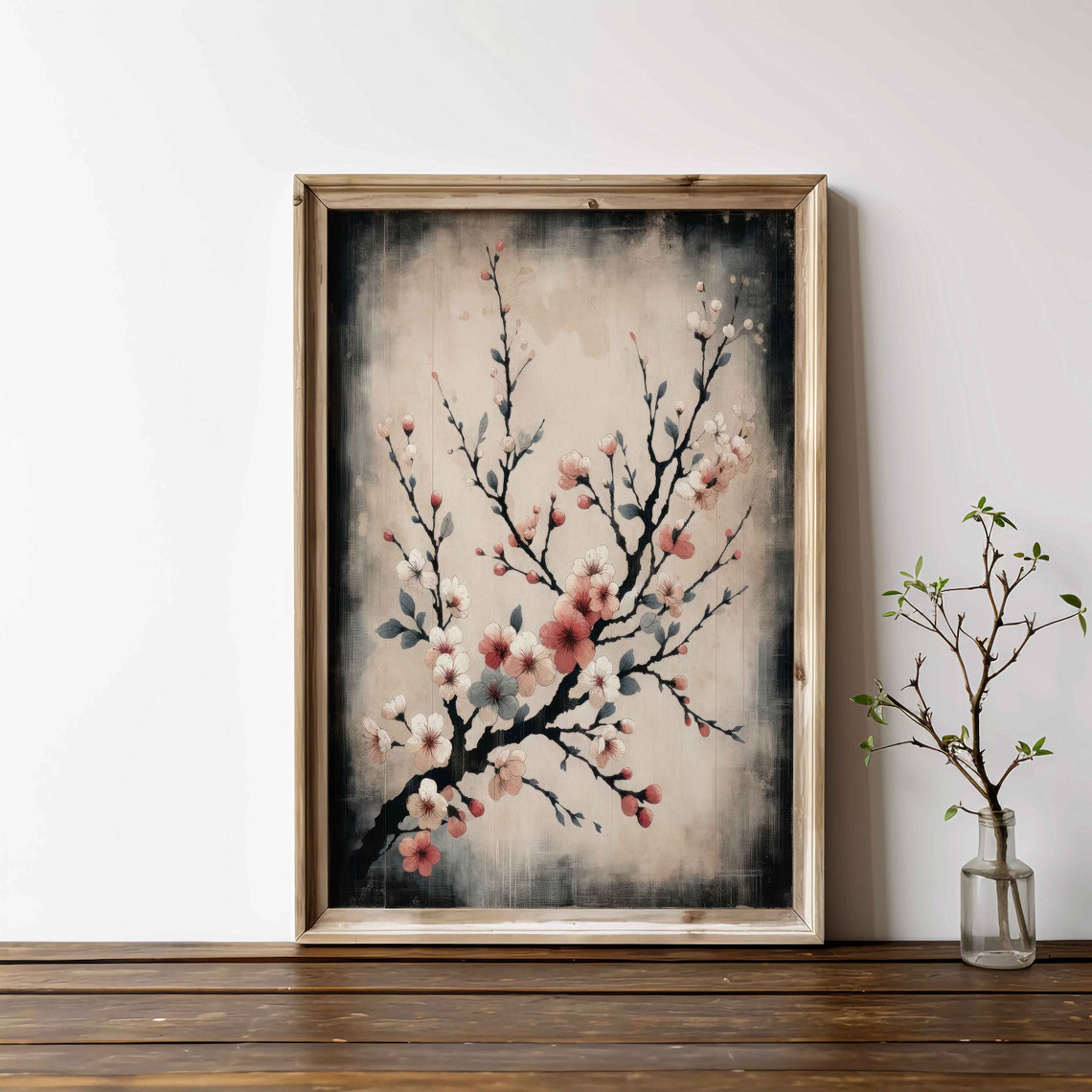 Cherry Blossom Branch Vintage Wabi Sabi Botanical Sakura Poster - Image 2