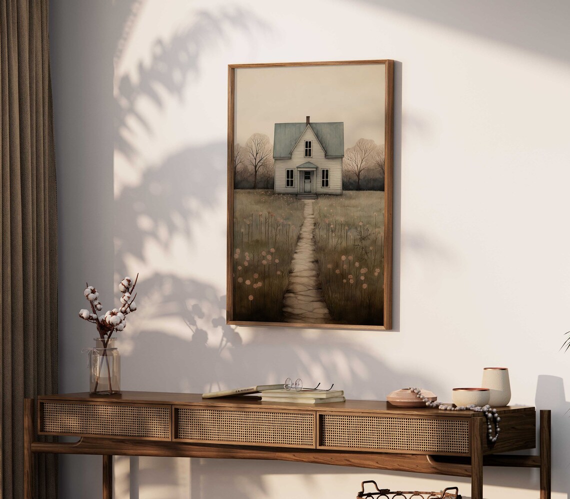 Country House Print, Rustic Farmhouse Wall Art - Image 2