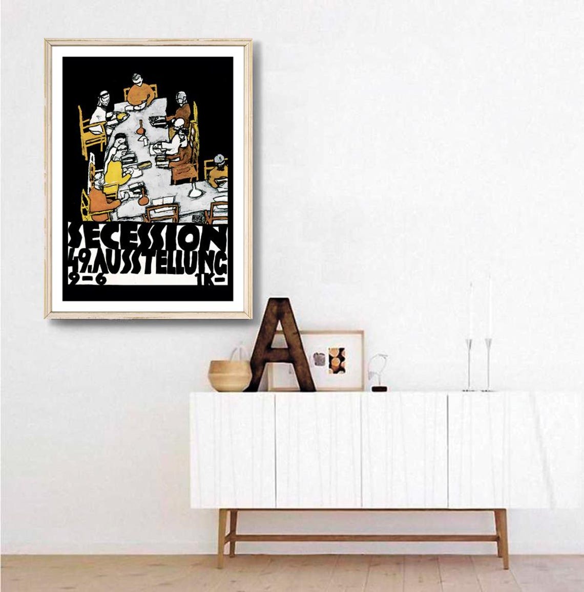 Egon Schiele Secession 49 Ausstellung 1918 Dinner Table Art Poster - Image 2