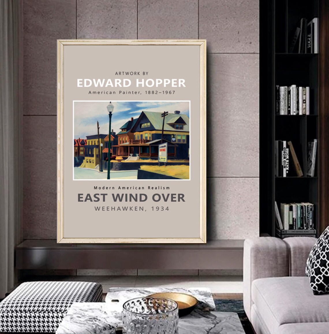 Edward Hopper East Wind Over Weehawken 1934 Streetscape Art Poster - Image 2