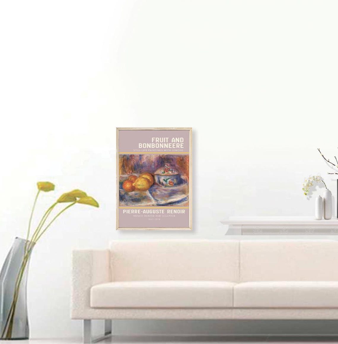 Pierre-Auguste Renoir Fruit and Bonbonneere Lemon Still Life Poster - Image 3