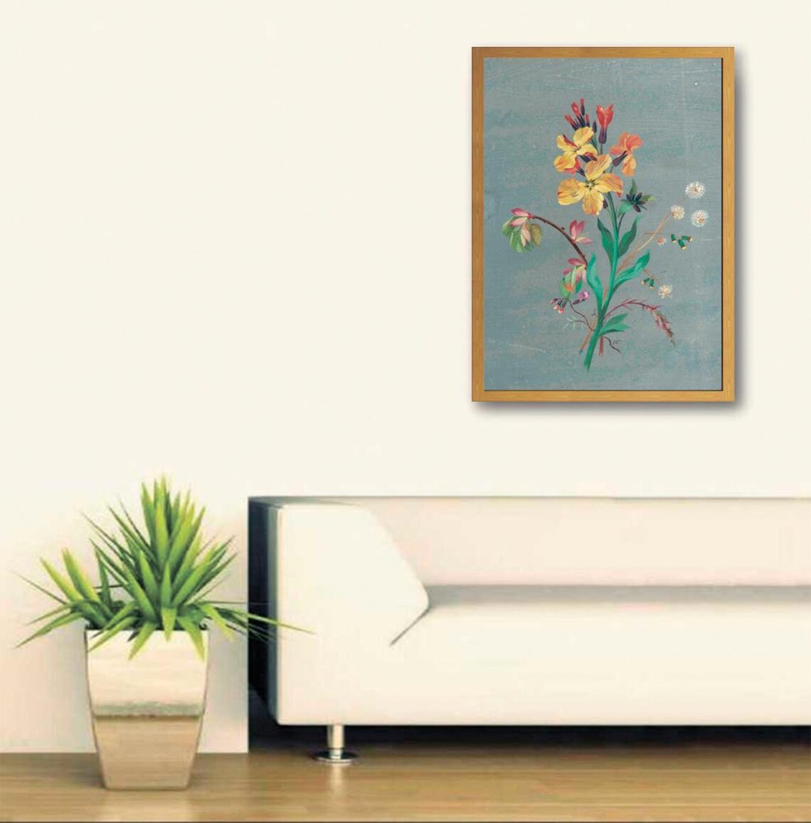 Classic Vintage Botanical Yellow Wildflower Floral Study Poster - Image 3