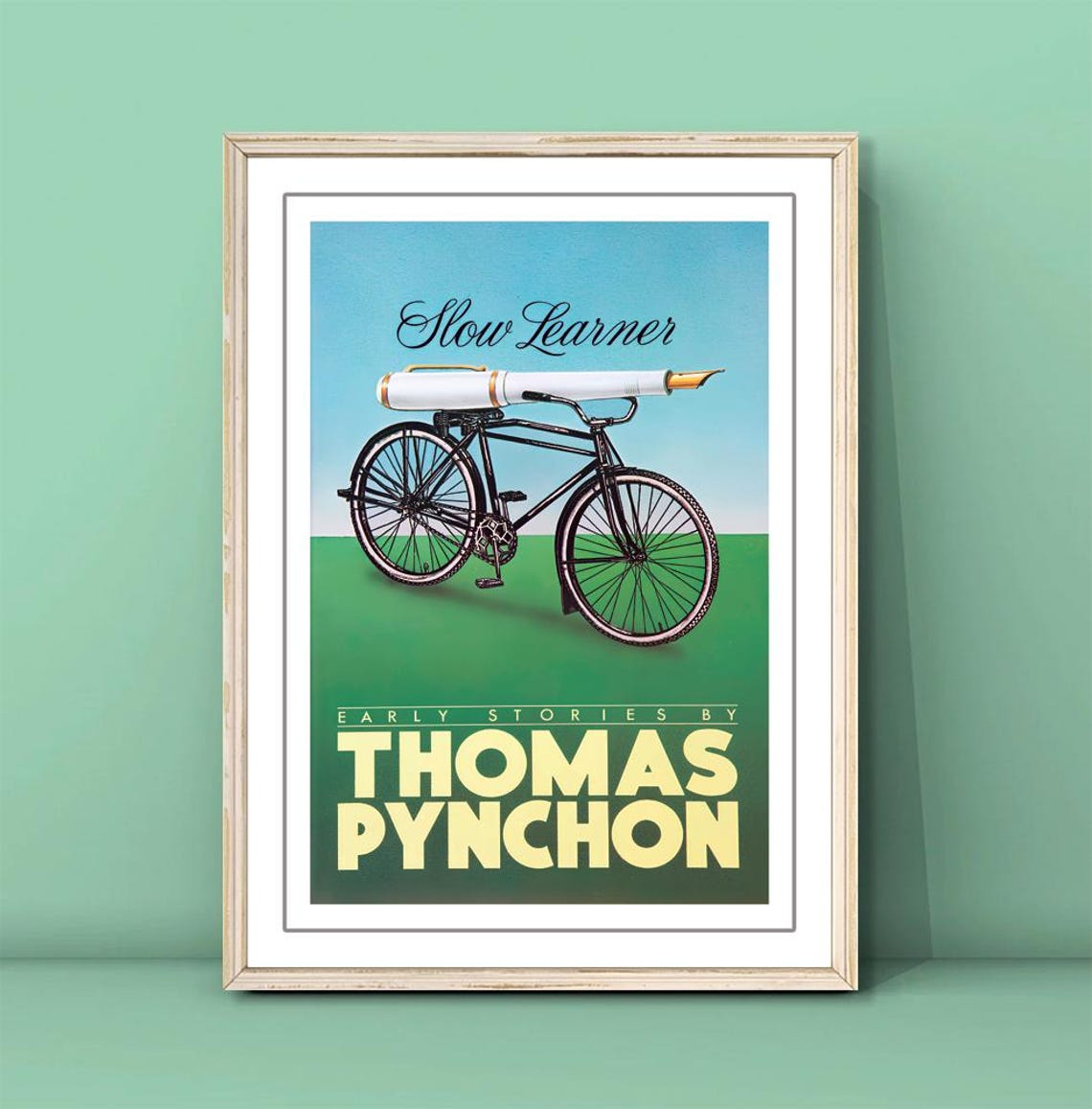 Thomas Pynchon Slow Learner Book Cover Bicycle Pen Literature Poster