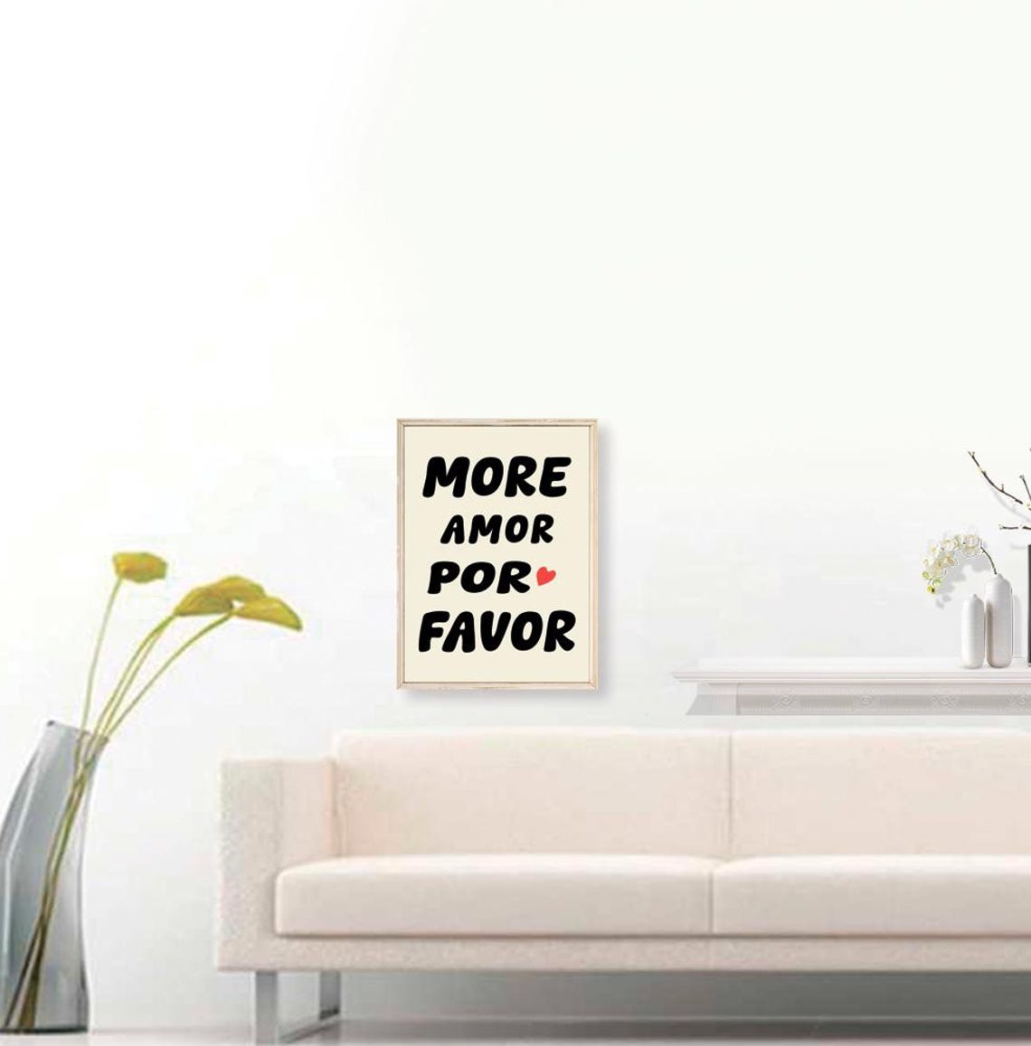 More Amor Por Favor Print Maximalist Poster More Amor Por Favor Wall Art Eclectic Wall Art Love Quote Black And Red Print - Image 3