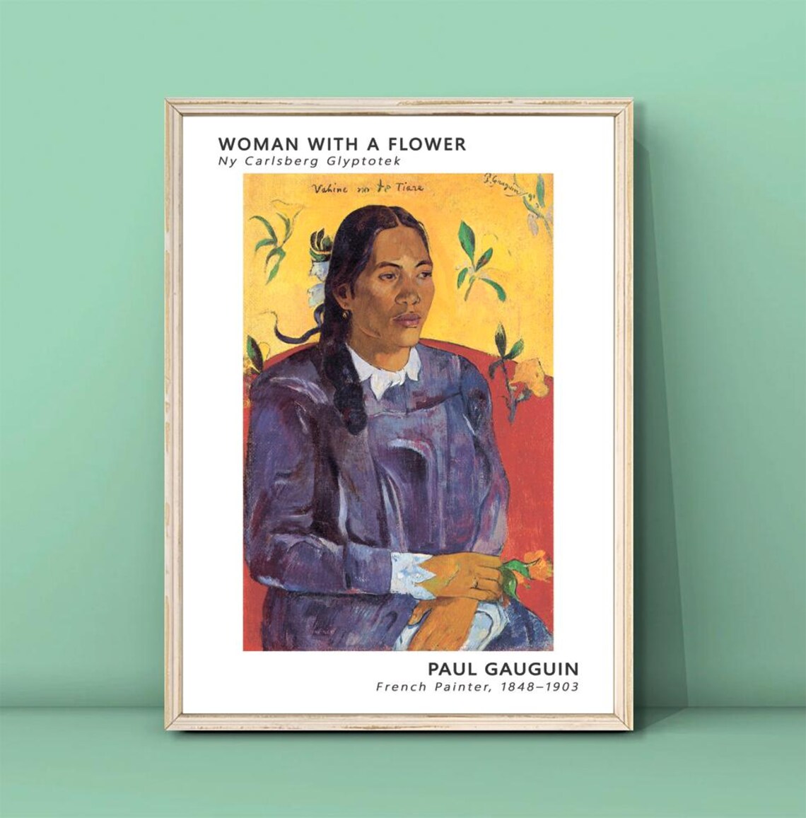 Paul Gauguin Woman With a Flower Tahitian Portrait Museum Style Poster