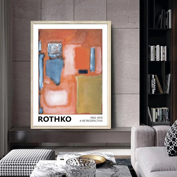 Mark Rothko Orange Blue Abstract Color Field Retrospective Poster
