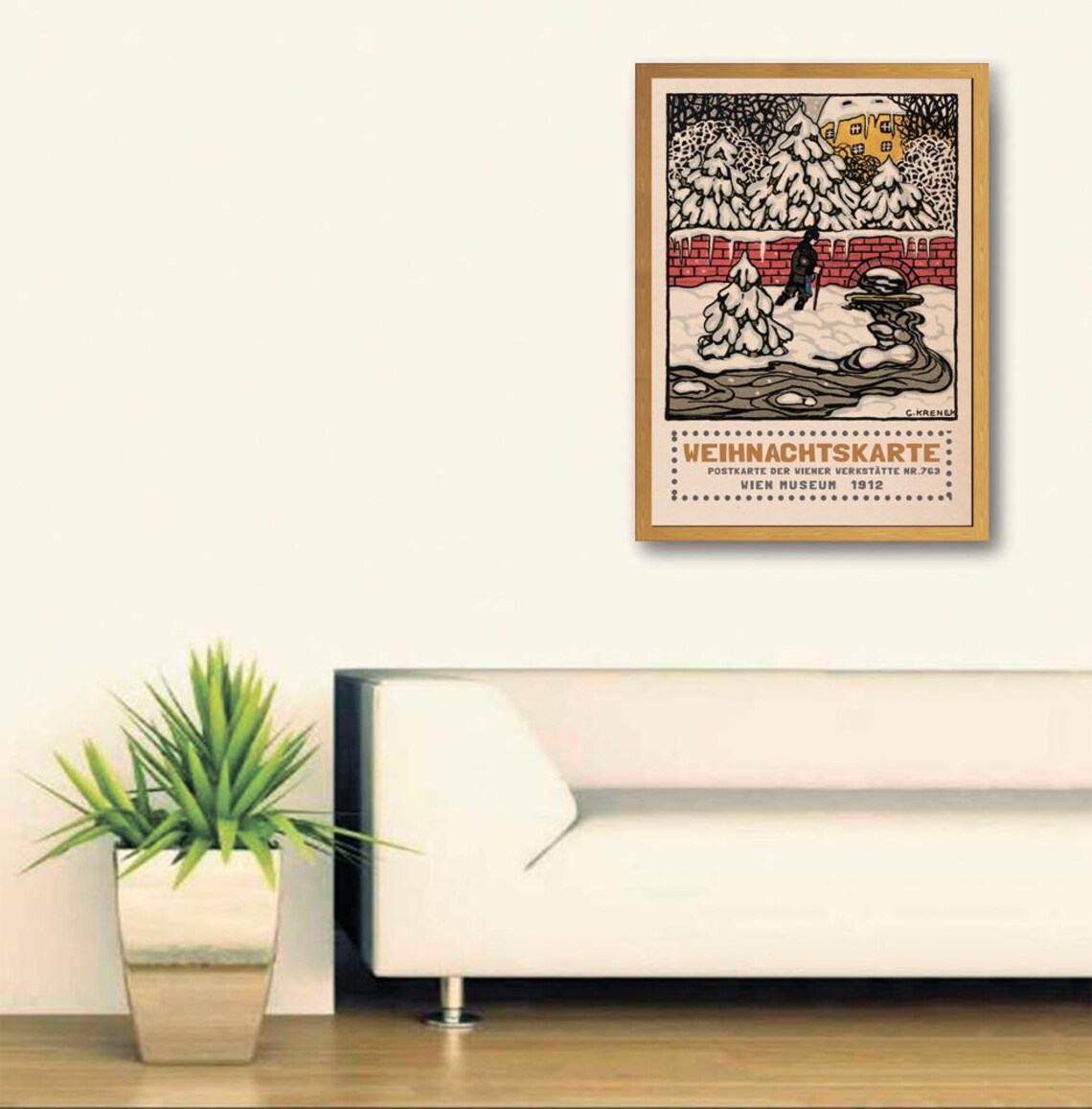 Weihnachtskarte 1912 Wiener Werkstatte Christmas Card Art Poster - Image 2