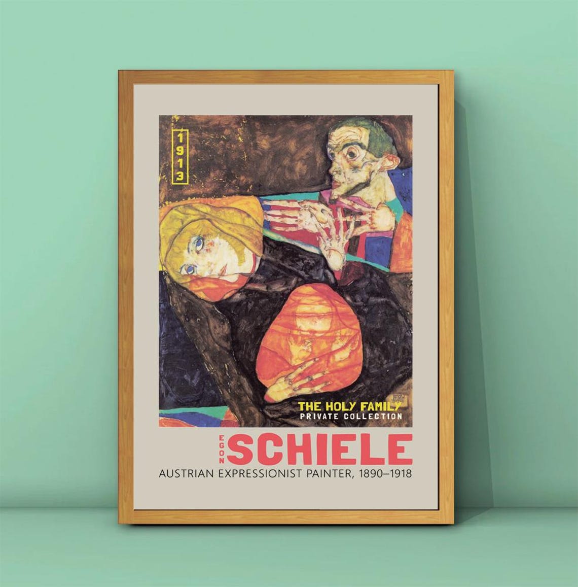 Egon Schiele The Holy Family Print Schiele Poster Paintings Of Holy Family Schiele Painting Heilige Familie Family In Art