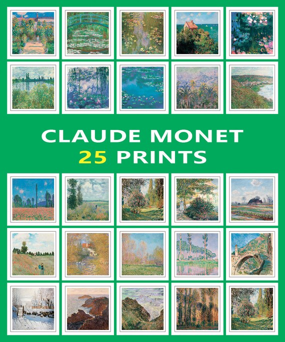 Claude Monet 25 Prints Claude Monet Poster Claude Monet Painting Claude Monet Wall Art Claude Monet Print Monet Landscape