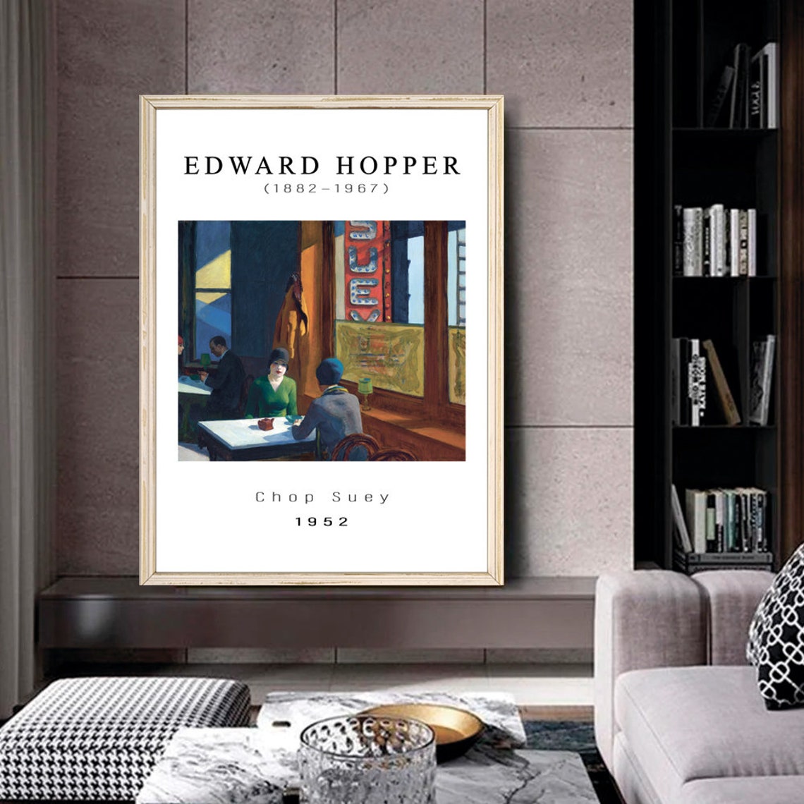 Edward Hopper Chop Suey 1952 Night Restaurant Scene Painting Poster - Image 2