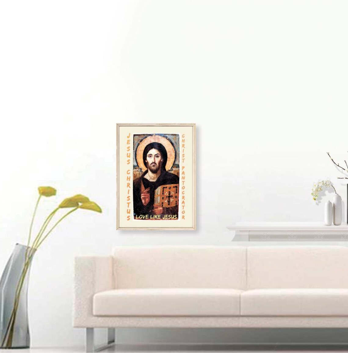 Jesus Christus Christ Pantocrator Byzantine Icon Love Like Jesus Poster - Image 3