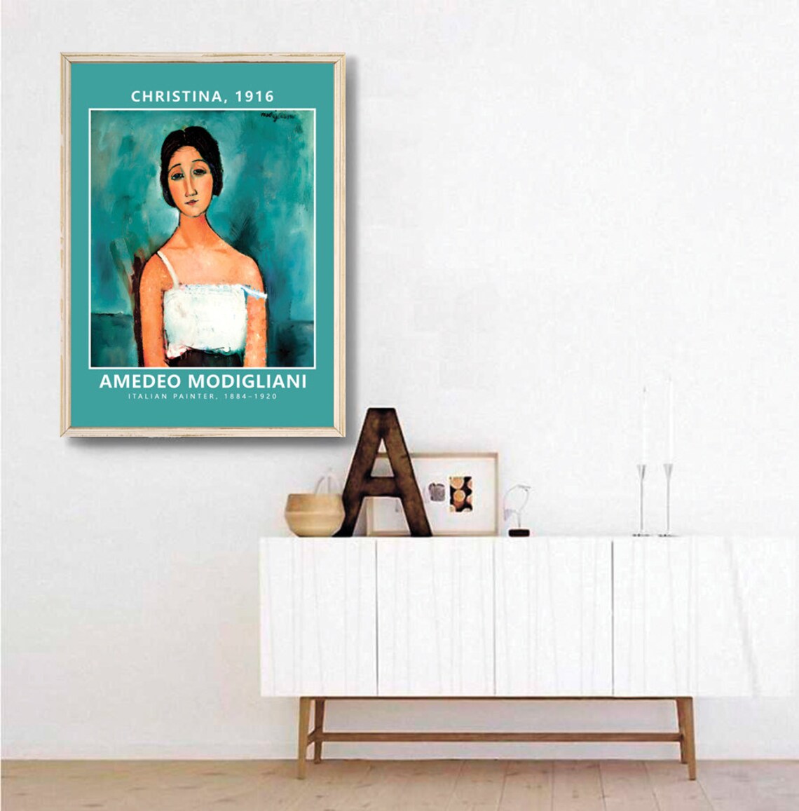 Amedeo Modigliani Christina 1916 Portrait Art Poster Vintage Wall Decor - Image 3