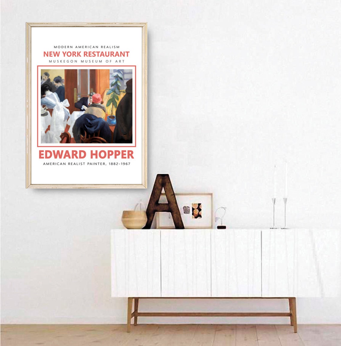 Edward Hopper New York Restaurant Modern Realism Exhibition Poster - Image 3