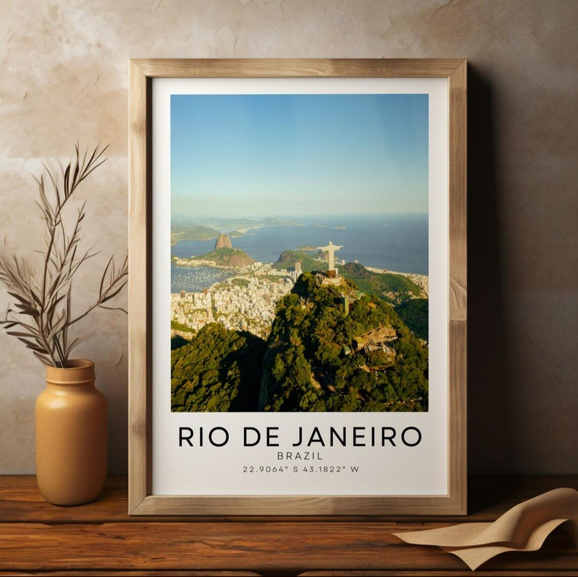 Rio de Janeiro Christ the Redeemer Brazil Sunny Travel Poster