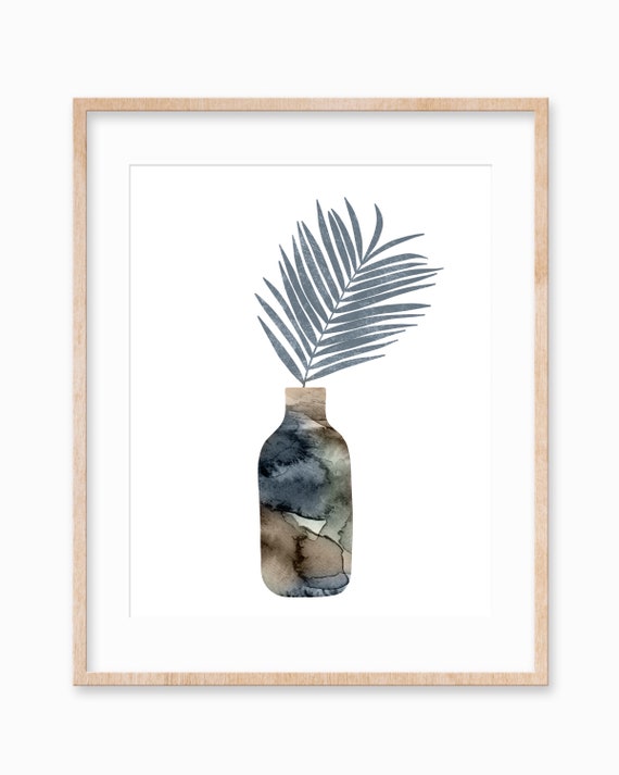 Neutral Watercolor Abstract Plant Botanical Art Print