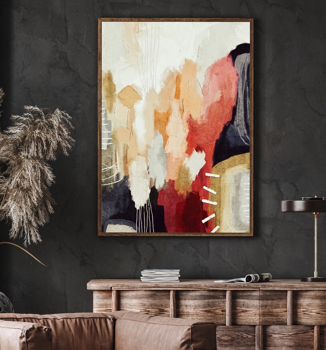 Neutral Abstract Earth Tone Minimalist Modern Painting