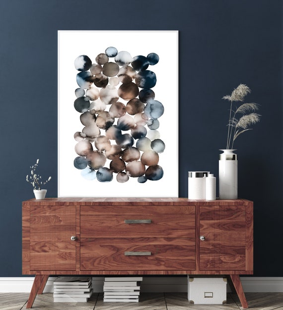 Modern Earth Tone Watercolor Abstract Art, Minimalist