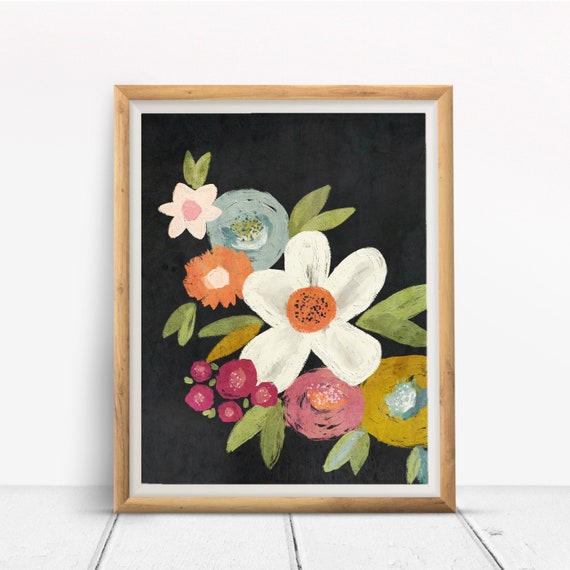Abstract Floral Botanical Art Print, Nursery Decor