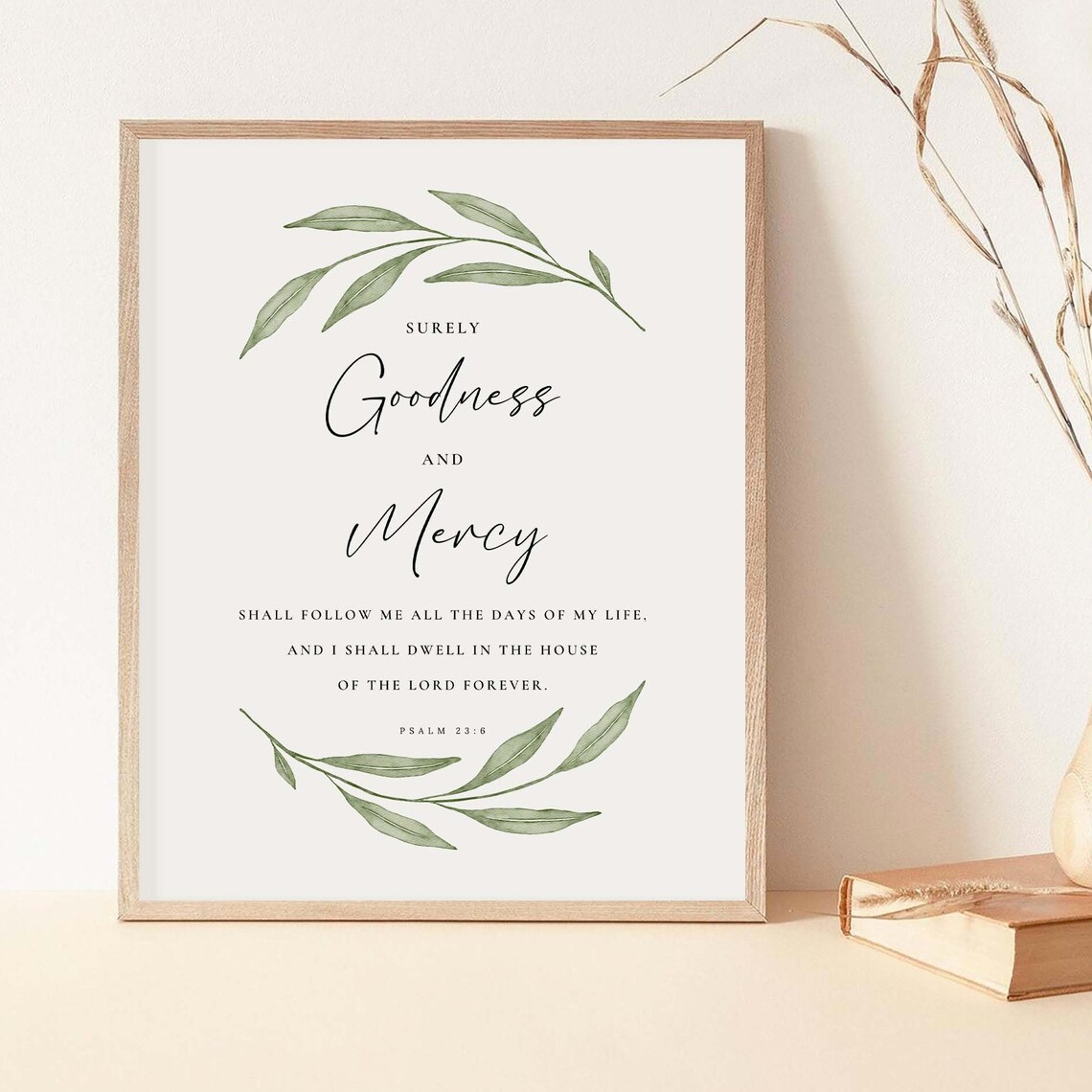Psalm 236 Bible Verse Botanical Scripture, Christian Decor - Image 2