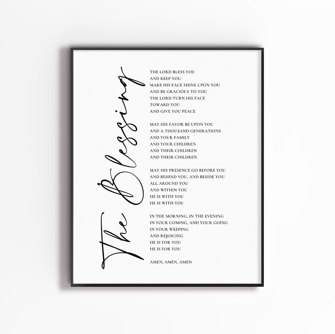 The Blessing, Numbers 6:24-26 Bible Verse Art Print