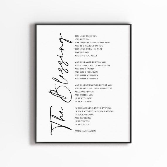 The Blessing, Numbers 6:24-26 Bible Verse Art Print