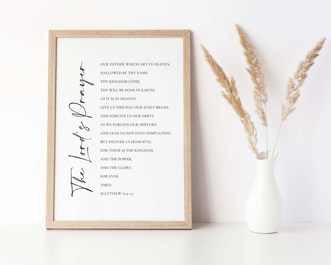 The Lord's Prayer Scripture Art Print, Christian Decor - Image 2