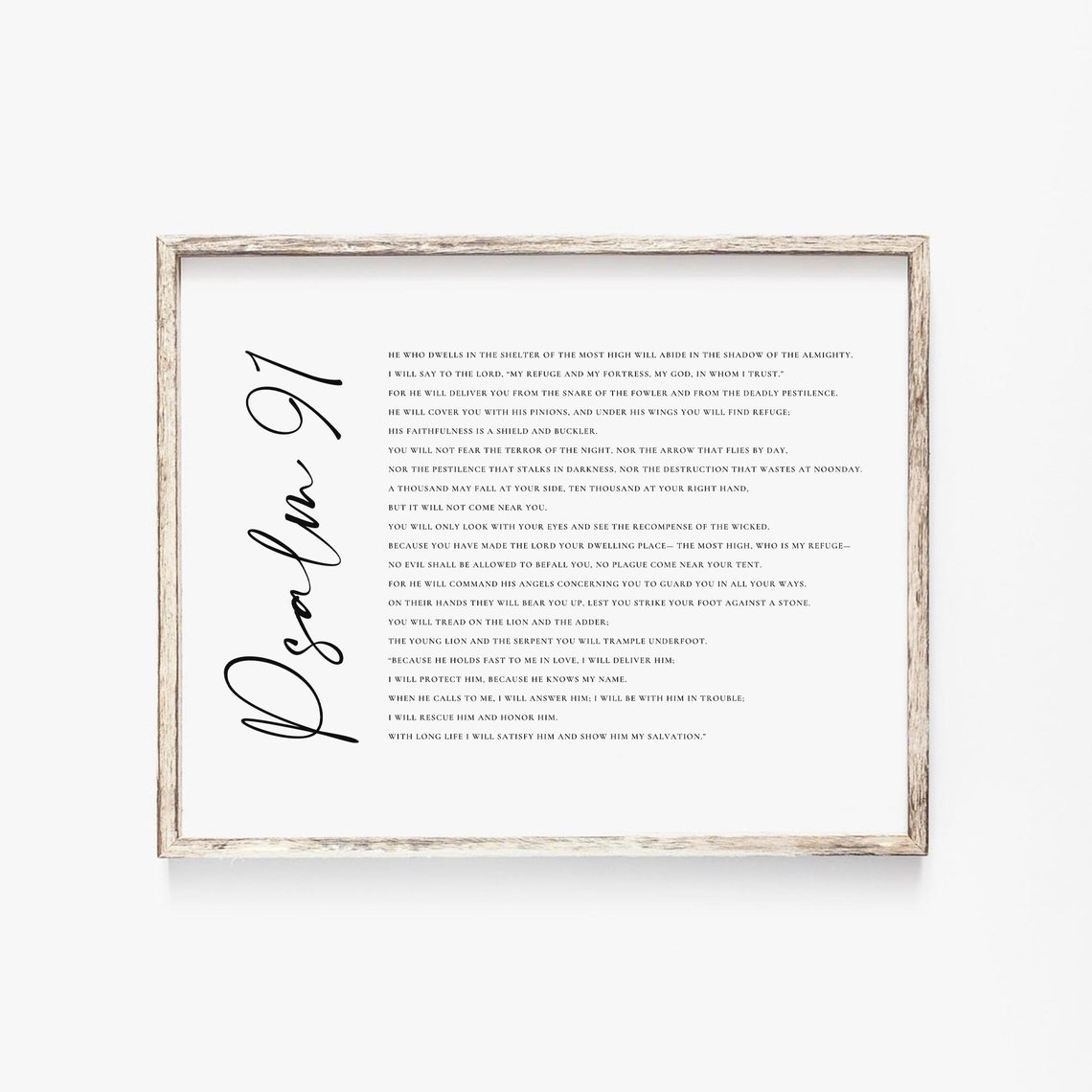 Psalm 91 Scripture Art Print, Christian Home Decor - Image 2